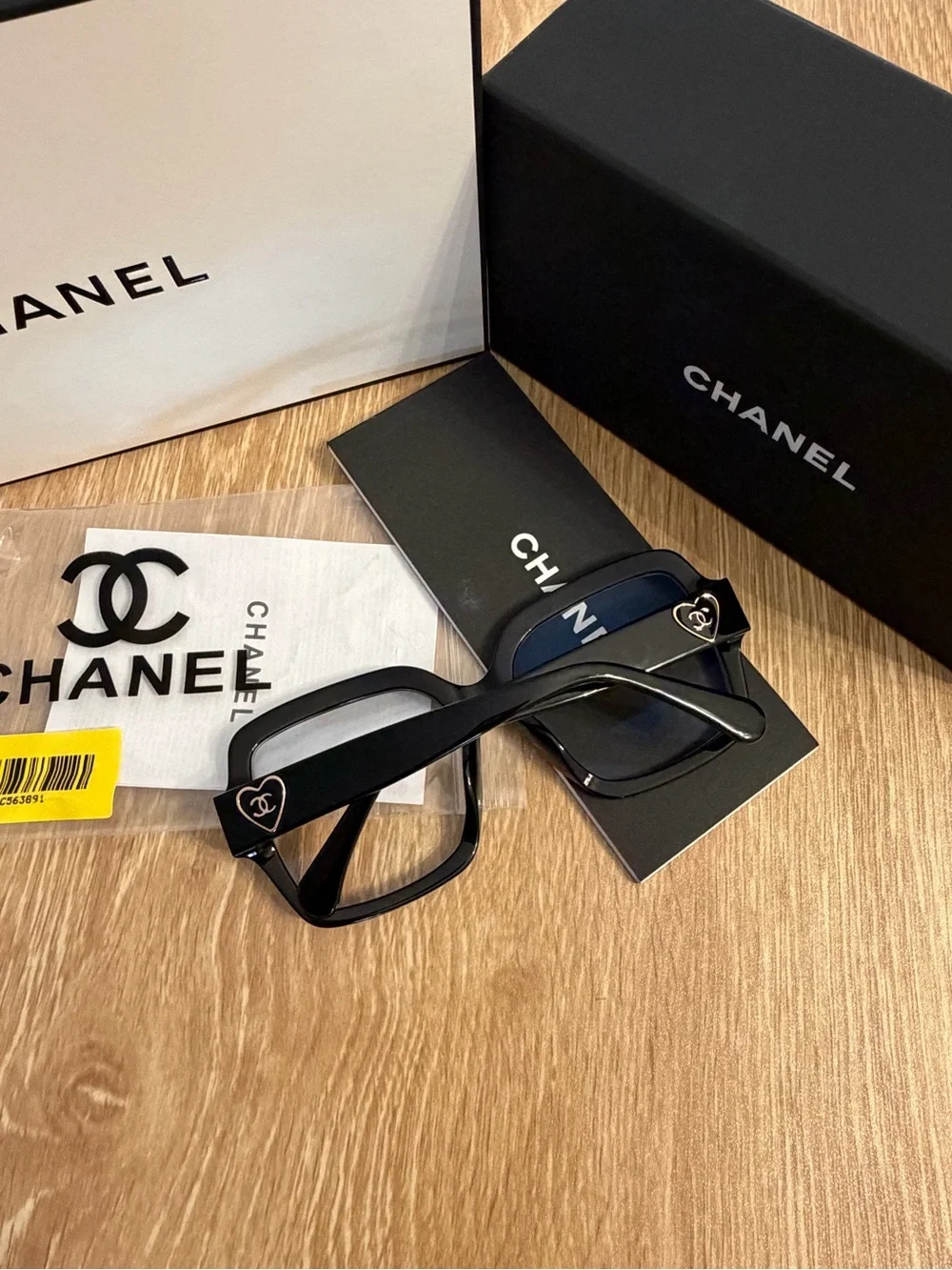 Auth CHANEL Black BLUE LIGHT Glasses